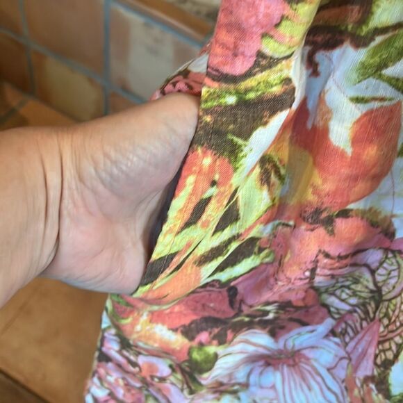 J. Jill Love Linen Pink Floral Linen Sleeveless Shift Dress, S! - Picture 4 of 8